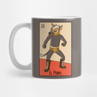 El Perro Mexicano // Mexican Luchador Dog Loteria Card Mug